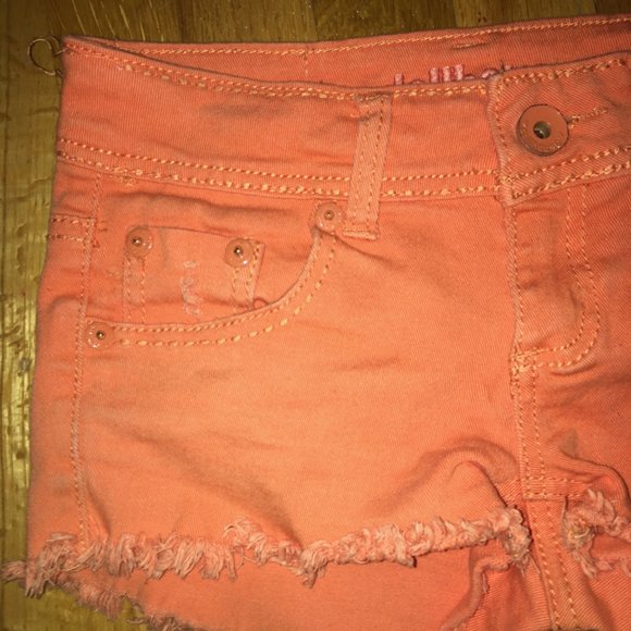 Orange Denim Shorts - Picture 2 of 3